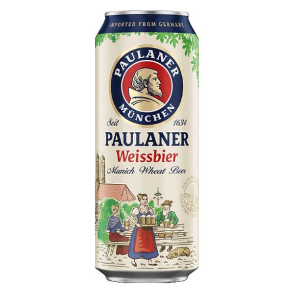 Пиво Paulaner Hefe-Weissbier светлое нефильтрованное ж/б, 0,5 л