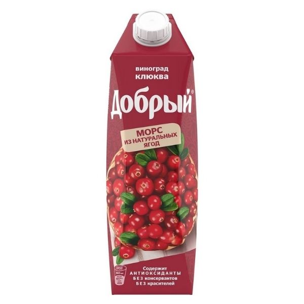 Морс «Добрый» клюква, 1 л
